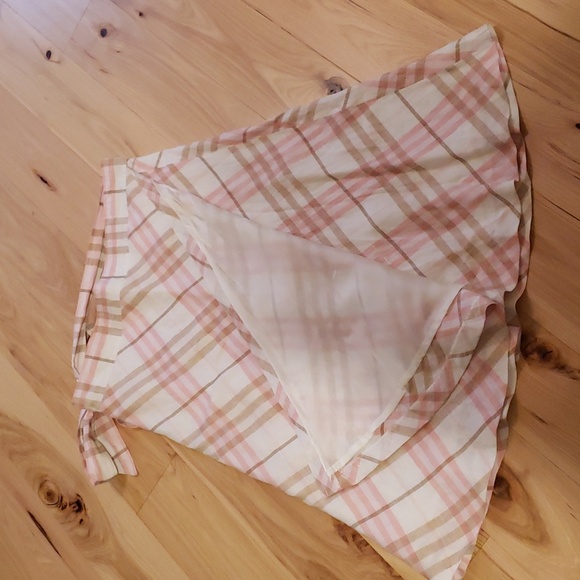 Burberry London Pink and Beige November Check Wrap Skirt Size 12 - Picture 4 of 8